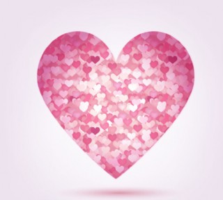 粉色小碎心组合爱心矢量素材