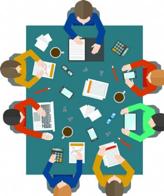 开会的卡通商务人士图片