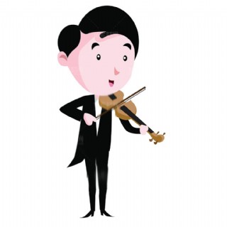 拉小提琴可爱的孩子乐队设计矢量素材