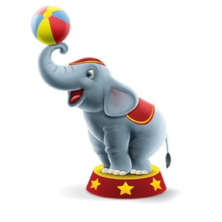 卡通大象转球元素