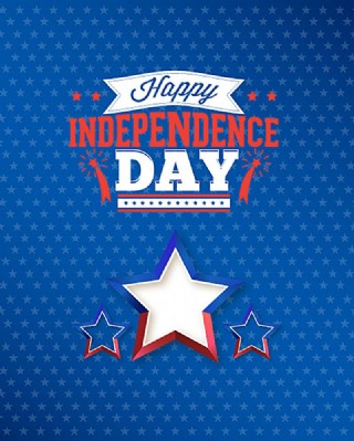 蓝色背景下的五星