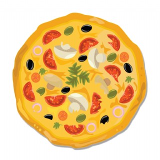 手绘卡通披萨装饰素材