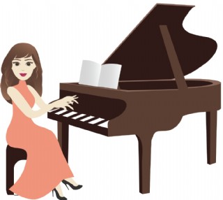 弹钢琴的小女孩图片