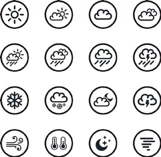 圆形云朵天气图标