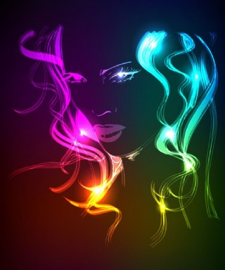 动感光线时尚美女头像图片