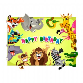 可爱动物生日派对素材